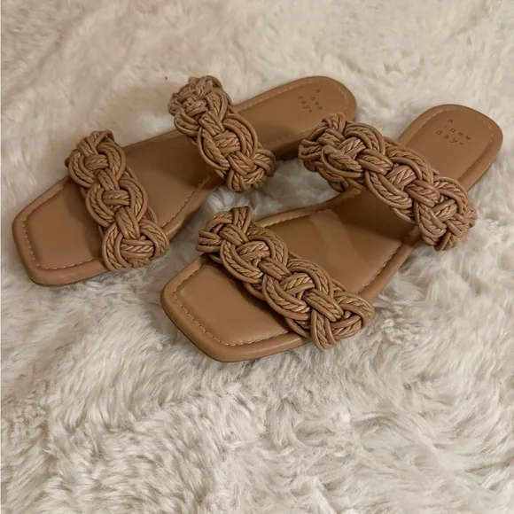 A New Day Women's Brown Braided Sandals - Picture 2 of 5